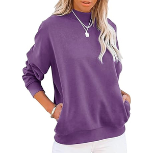 Sweat-shirt pour femme en gros, rayé, col rond, en molleton de coton, design sportif élégant, look streetwear tendance pour femme - Product Image 6
