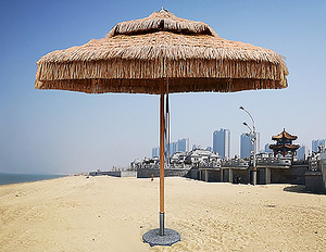 Couleur naturelle personnalisée PP paille herbe Tiki Hula soleil Parasols de plage paume extérieur toit de chaume Hawaii pour l'utilisation du parc - Product Image 6