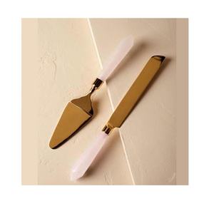 การออกแบบวินเทจเหล็กโลหะเซิร์ฟเวอร์เค้กชุดผู้ผลิตที่ให้บริการภาชนะโลหะตัดเค้กและชุดมีดให้บริการ - Product Image 2