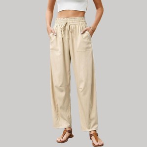 Pantalon palazzo élégant pour femmes, coupe large, taille haute, tissu doux et respirant, décontracté, formel, pour le bureau, tendance - Product Image 5