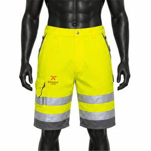 Shorts de travail haute visibilité avec bande réfléchissante, vêtements de travail robustes pour la construction et la circulation routière - Product Image 1