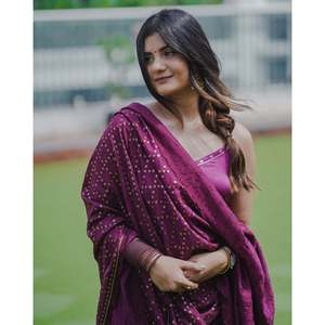 Conjunto de Traje de Satén Morado Malva - Talla XS - Product Image 1