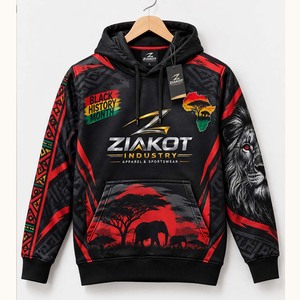 Sudadera con Capucha Deportiva Estilo Papel Rasgado con Diseño 3D Negro y Verde Azulado, Cosida a Medida por Ziakot Industry, Venta al Por Mayor Directa - Product Image 5