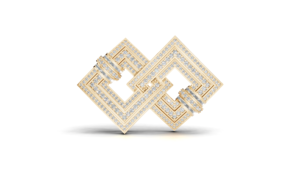 Broche Aarinya Infinity en or 14 carats avec diamant de laboratoire taille brillant, sertie pavé, classique, unisexe, pour mariage ou fête, en forme de crochet, cadeau - Product Image 5