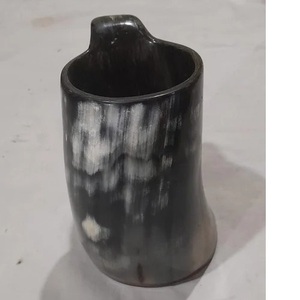 Eco-friendly Viking Drinking Horn Mug Rings Carving Handcrafted from 100% Natural Horn Customization is Available - Product Image 3
