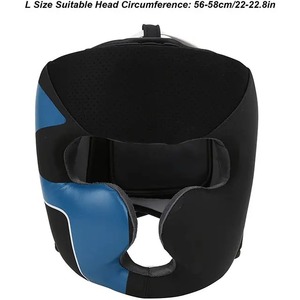 Protège-tête de boxe réglable avec sangles en dentelle, casque de protection MMA en cuir pour le kick-boxing et les arts martiaux - Product Image 4