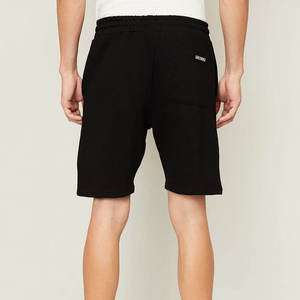 <b>Mens</b> Black Solid Breathable Eco-Friendly Spandex/Nylon Casual Drawstring Streetwear <b>Summer</b> Sweat <b>Shorts</b> - Product Image 3