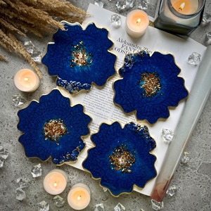 Resin Eco-Friendly Handmade Drink <b>Coaster</b> Set Shape Waterproof Luxury Modern <b>Table</b> <b>Coasters</b> for Home Cafe Restaurant Bar Use - Product Image 5