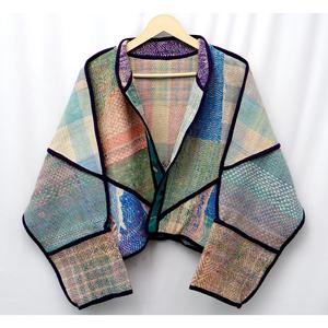 New Arrival Premium Women's Cotton Designer Kantha Jacket Multi Color Ethnic Hand Embroidery Breathable Quilted Open Closure - Product Image 5