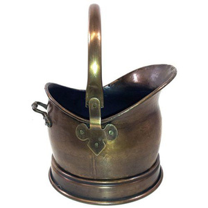 Seau à charbon tendance en métal finition cuivre avec poignée, pour foyer extérieur, jardin et accessoires - Product Image 3