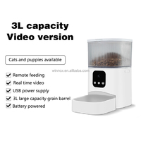 Produits en stock pour animaux de compagnie : Distributeur automatique de nourriture pour animaux de compagnie en acier inoxydable durable de 3 L avec enregistrement vocal et minuterie