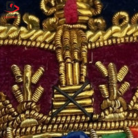 Meilleures ventes : Badges brodés Zari couleur unie, personnalisables, avec épingle de sûreté, finition décorative élégante pour vêtements, écologiques
