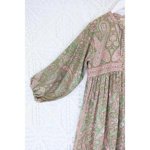 Women Vintage Boho Paisley Maxi Dress Long Sleeve Loose Fit Ethnic Printed Casual Midi Dress - Product Image 3