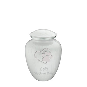 Paw Print White Enamel Cremation Urn Handicrafts Metal <b>Pet</b> Urns Funeral Supplies Animal Burial <b>Ashes</b> <b>Keepsake</b> Urns Pawprint 2026 - Product Image 1