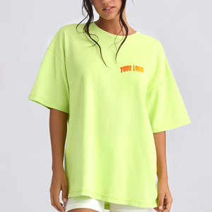 เสื้อยืดผู้หญิงแฟชั่นใหม่ 100% ผ้าฝ้ายออร์แกนิค รักษ์โลก สำหรับฤดูร้อน - สไตล์ล่าสุด ลำลอง ทรงโอเวอร์ไซส์ แต่งลาย แห้งเร็ว - Product Image 1