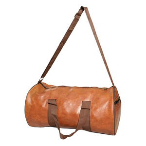 Bolsa de lona de cuero genuino de alta calidad con logotipo personalizado, color personalizado, para exteriores, de cuero Crazy Horse, para gimnasio, deportes, equipaje, bandolera, duradera - Product Image 4