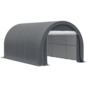 Tenda da parcheggio/porto auto portatile resistente 16FT X 10FT con porta a cerniera grande, copertura in PE anti-UV per auto e camion, in HDPE per deposito/temporanea conservazione - Product Image 1