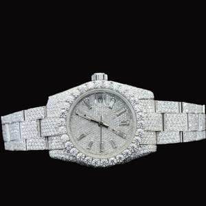 Joyería Masculina de Diseño, Hecha a Mano, Estilo Hip Hop, Atractiva, con Caja Redonda de Diamantes de Moissanita de Lujo, Totalmente Cubierta de Piedras - Product Image 1