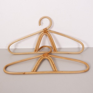 Wood clothes hangers clothing organizer handcrafted rattan hanger for boho-chic nursery <b>wardrobe</b> - Product Image 2