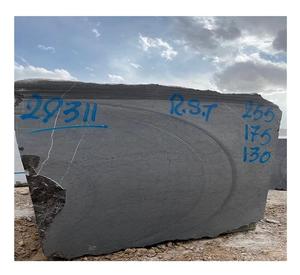 Marbre gris Pietra, surface monochrome, bloc de pierre à coupe lourde, texture lisse, matériau pour applications architecturales intérieures - Product Image 3