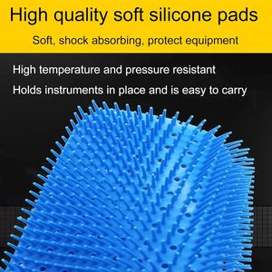 Aluminum Sterilization <b>Box</b> with Silicone Mat & <b>Locking</b> Lid for Surgical Instruments 9.1" L × 5.9" W × 2.1" H(Blue) - Product Image 5