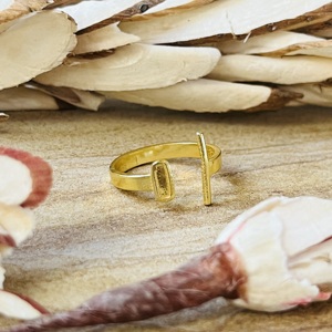 Unique Design Minimalist Geometric Bar <b>Ring</b> Brass 18k Gold Plated <b>Statement</b> <b>Ring</b> Modern Fashionable <b>Ring</b> Dainty Wholesale <b>Ring</b> - Product Image 3