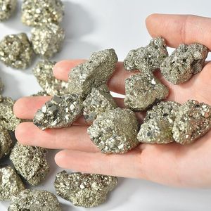 Pyrite naturelle du Pérou, spécimen brut en grappe, cristal doré métallique, pierre minérale sculptée pour collection, décoration intérieure, Feng Shui - Product Image 4