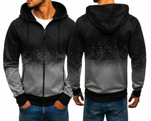 Sweat-shirt à capuche zippé pour homme, impression numérique, anti-rétrécissement, séchage rapide, tricoté, coupe classique, décontracté, pour l'été - Product Image 4