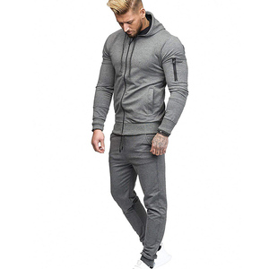 He She Wears Men's Solid Gray <b>Tracksuit</b> Set Full Sleeve Hooded Drawstring Sweatshirt Side Pockets Casual Streetwear Breathable - Product Image 6