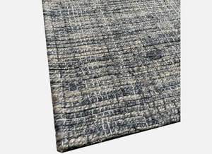 Tapis KNOTS RUG en laine douce de Nouvelle-Zélande, noir et gris, tufté à la main, rectangulaire, pour salon, bureau, à poils moyens, avec support en coton. - Product Image 3