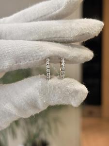 0.50 CTW Round Lab Grown Diamond Channel Set Huggie Hoop <b>Earrings</b> in 2.36g Solid Gold <b>Fine</b> Gift for Her - Product Image 3