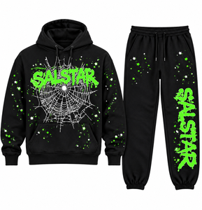 Custom <b>Men</b>’s Black Graphic Hoodie Tracksuit <b>Set</b> Streetwear Pullover Hoodie & Jogger Pants Oversized Urban Casual Sweat Suit - Product Image 1