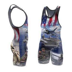 Customized Design Unisex Stretch Front Logo American <b>Wrestling</b> <b>Singlet</b> Quick Dry Lightweight - Product Image 2
