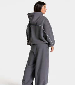 Nouveau design tendance – Haut de yoga décontracté pour l'hiver et l'automne, col en V, avec cordon de serrage, léger, vêtement de sport uni 100 % coton pour femme, coupe longue - Product Image 2