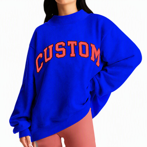 Sudadera de Forro Polar Personalizada para Mujer, Color Fucsia, Hombros Caídos, Cuello Alto Simulado, Ajuste Holgado y Cómodo, Venta al por Mayor, EE. UU., Reino Unido, Europa, OEM - Product Image 4