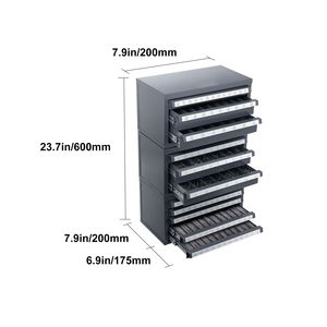 Armadietto Dispenser per Punte da Trapano in Acciaio con 3 Cassetti per Formati da 1/16 a 1/2 Pollice, Organizzatore a Cinque Cassetti per Punte da Trapano - Product Image 1