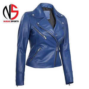 Chaqueta de Cuero para Mujer, Diseño Personalizado 2026, Nueva Moda, Cómoda, Estilo Urbano, Color Rojo, Informal, Chaqueta de Cuero Genuino para Dama - Product Image 5