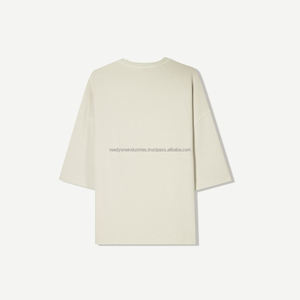 เสื้อยืดลำลองทรงหลวมเสื้อสวมหัวผ้าฝ้าย100% ขนาดใหญ่สำหรับผู้ชายผู้หญิงแขนสั้นโอเวอร์ไซส์เข้ารูปตัวยาวแบบมีตัวอักษร - Product Image 4