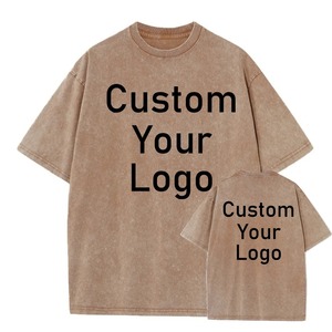 T-shirt en coton 100% de haute qualité avec logo personnalisé pour hommes, style vintage délavé, coupe ample, hip-hop, manches courtes, imprimé graphique, design personnalisé - Product Image 2