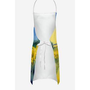 Nebraska Goldenrod acuarela Unisex gran delantal Multicolor para cocinar manualidades para hornear jardinería-para adultos hombres y mujeres - Product Image 4