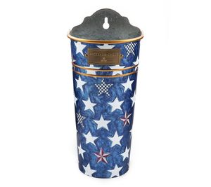 American Style Metal Buckets <b>Vase</b> <b>Set</b> of <b>3</b> Galvanized in Star Pattern Collection for Indoor and Outdoor - Product Image 2