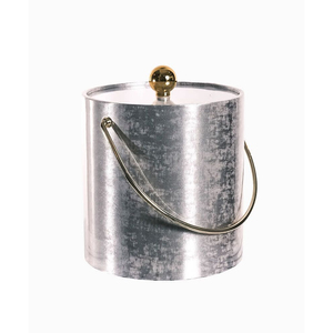 Seau à glace isotherme en acier inoxydable à double paroi avec couvercle et poignée en cuir, vente en gros, conteneur à glaçons, refroidisseur pour bar - Product Image 2