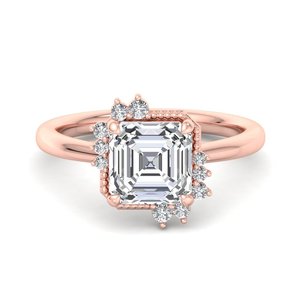 Classic Unique Corner Cluster Asscher Moissanite Diamond Everyday Wear Loving <b>Couple</b> Genuine S925 Silver Promise <b>Ring</b> - Product Image 3