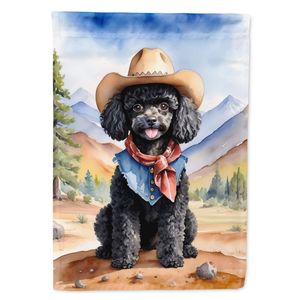 Bannière de drapeau de jardin multicolore Caniche noir Cowboy Welcome Artwork for Patio Yard Flower Beds Mailbox Decorative Flag Garden Size - Product Image 1