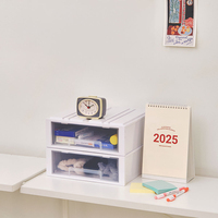 Système d'organisation de bureau modulaire empilable à 3 niveaux Plafarm Minimalist, avec tiroirs en plastique transparent