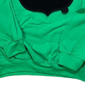 Green Crew Neck Sweatshirt with <b>Black</b> Leaf Shape Applique <b>Long</b> Sleeve Pullover Casual Women's Fashion <b>Top</b> Cozy Streetwear - Product Image 5