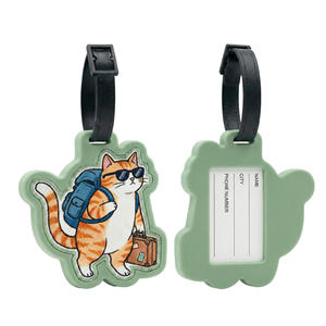 Custom Soft PVC & Rubber Luggage Tag with High Quality Printed Animal Print Design Name Tag for Travel - Product Image 1