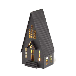 Portavelas de metal negro con forma de casa, estilo vintage, de hierro, para decoración navideña de mesa del hogar, regalo. - Product Image 2
