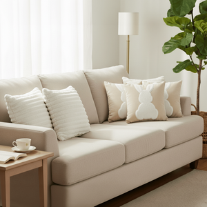 SOGA 6PC 45cm Pillowcases Elegant White Textured and White Bunny Decorative Covers <b>for</b> <b>Sofa</b> Bedroom Decorative & <b>Throw</b> Pillows - Product Image 2