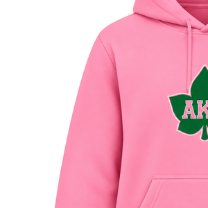 Wholesale <b>Pink</b> Embroidered Ivy <b>Hoodie</b> for <b>Ladies</b> with Comfortable Relaxed Fit Kangaroo Pocket Warm Fleece Greek Sorority - Product Image 3